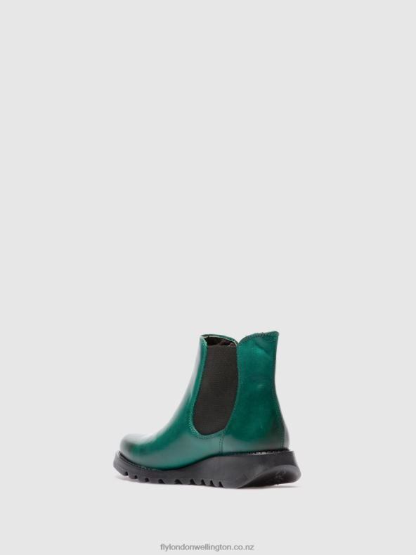 Women Fly London SALV RUG SHAMROCK GREEN (BLACK ELASTIC) Chelsea Ankle Boots 0B6X4215