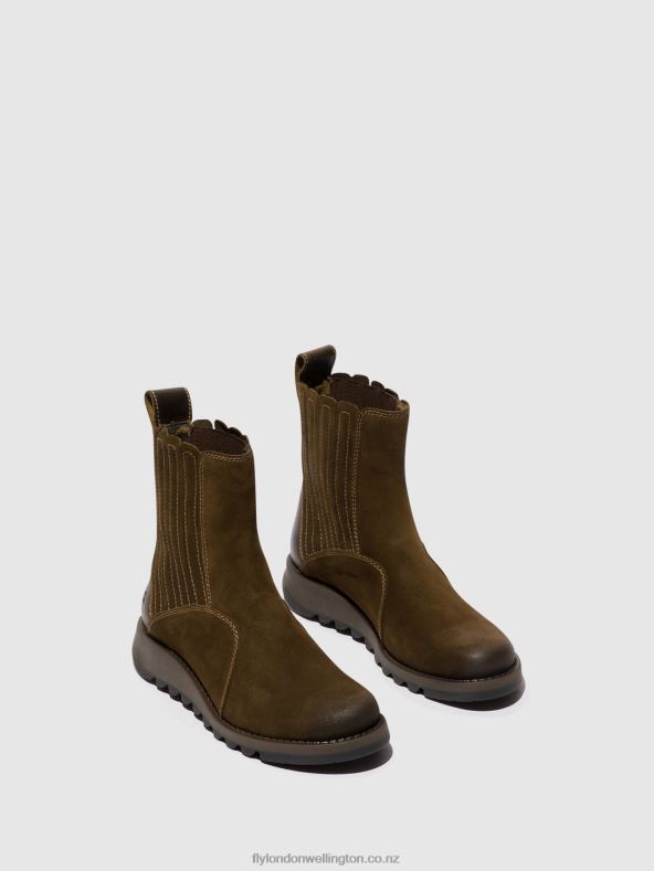 Women Fly London SLUDGE/OLIVE Zip Up Ankle Boots SUZY899 0B6X436