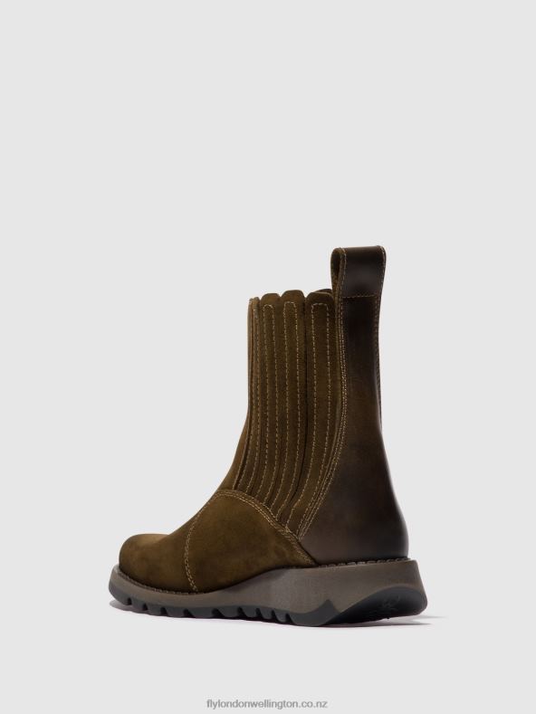 Women Fly London SLUDGE/OLIVE Zip Up Ankle Boots SUZY899 0B6X436