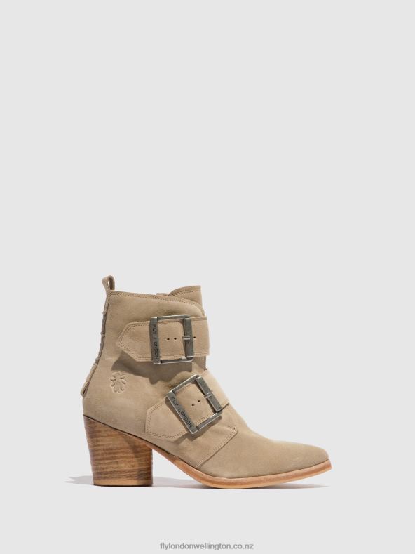 Women Fly London SUEDE CREME Buckle Ankle Boots ARIA827 0B6X4240