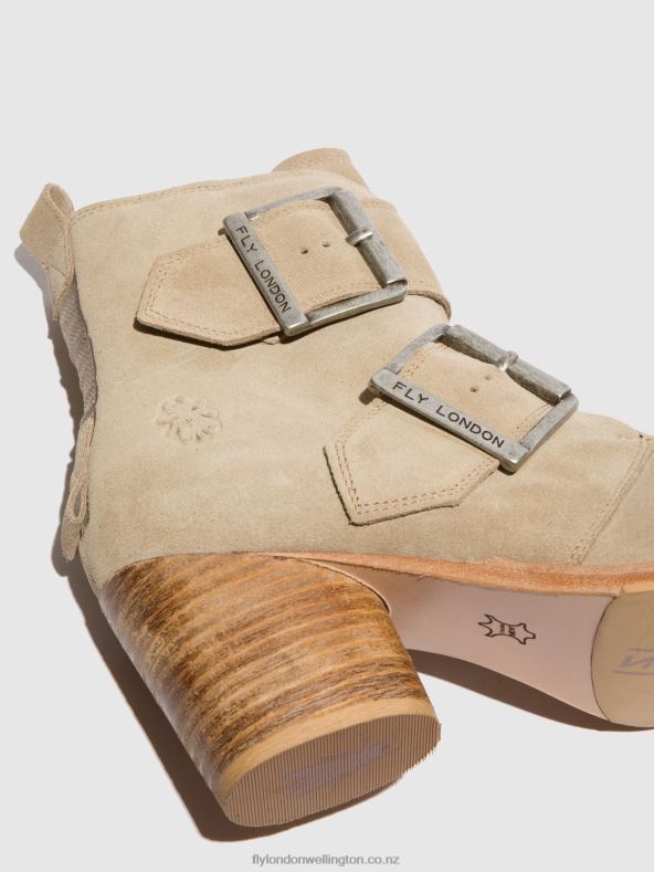 Women Fly London SUEDE CREME Buckle Ankle Boots ARIA827 0B6X4240
