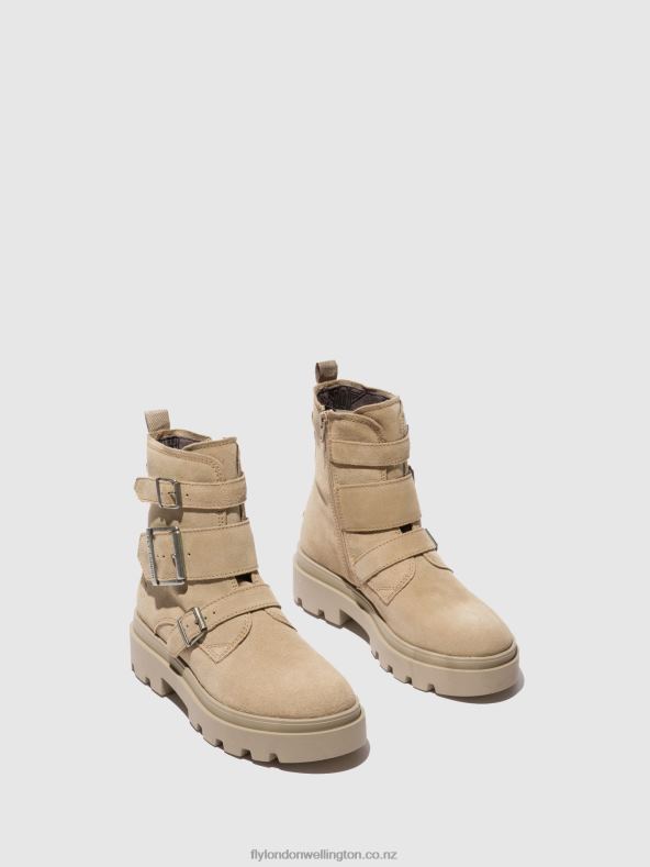 Women Fly London SUEDE CREME Buckle Ankle Boots JEDA817 0B6X4242