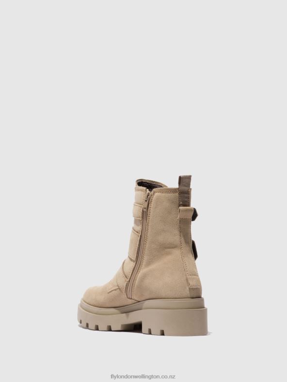 Women Fly London SUEDE CREME Buckle Ankle Boots JEDA817 0B6X4242