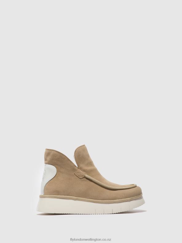 Women Fly London SUEDE/RUG CREME Round Toe Ankle Boots COZE348 0B6X4168
