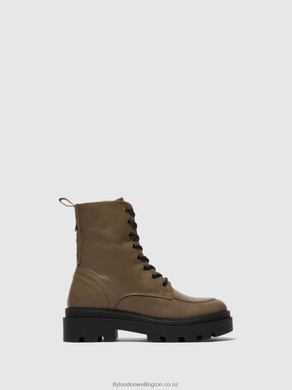 Women Fly London TAUPE Lace-up Ankle Boots JAYE878 0B6X4101