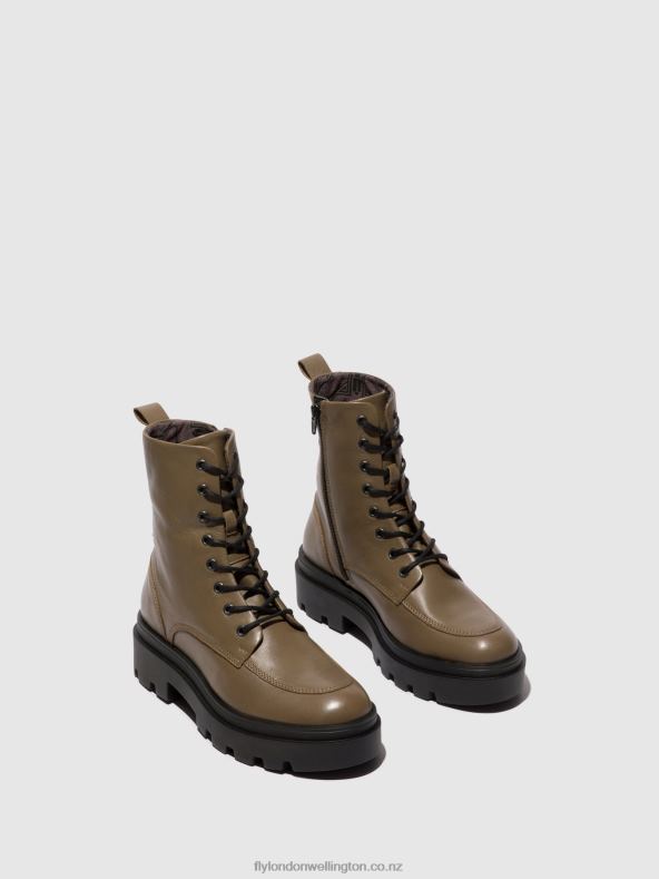 Women Fly London TAUPE Lace-up Ankle Boots JAYE878 0B6X4101