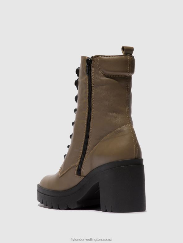 Women Fly London TAUPE Lace-up Ankle Boots TIEL642 0B6X486