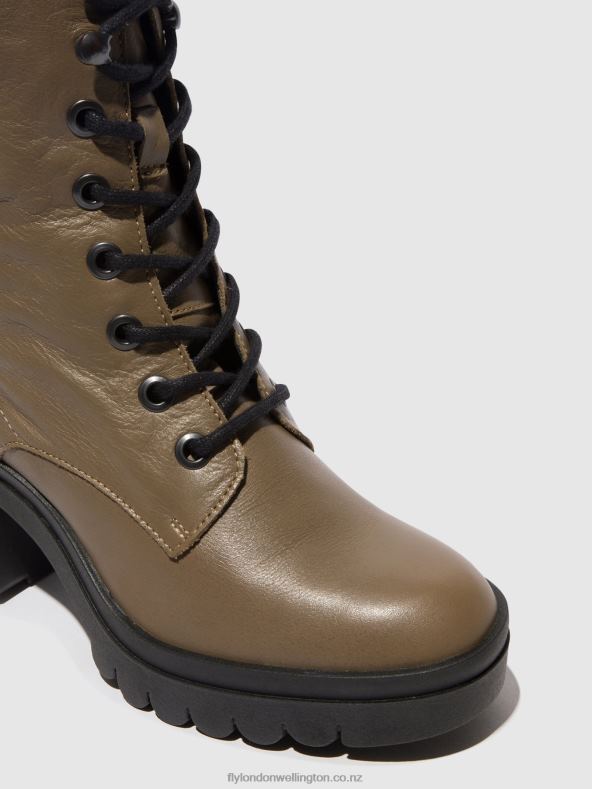 Women Fly London TAUPE Lace-up Ankle Boots TIEL642 0B6X486