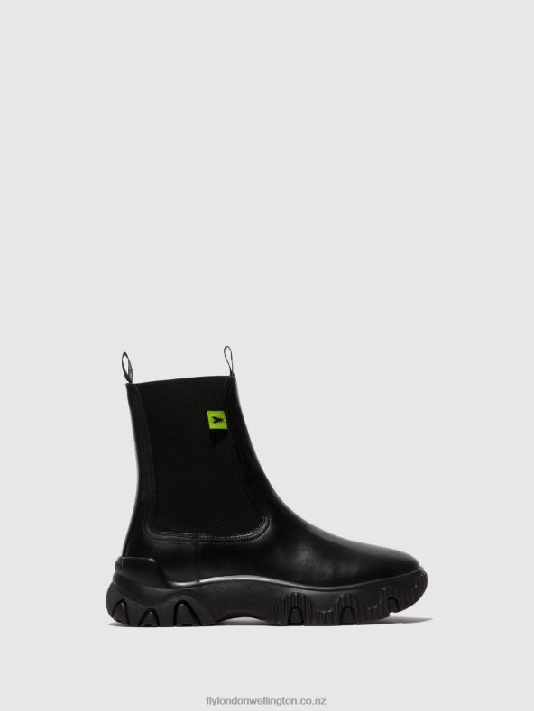 Women Fly London TUNDER BLACK Chelsea Ankle Boots FATY885 0B6X4159