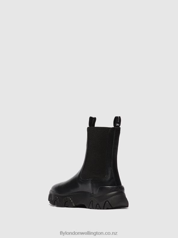 Women Fly London TUNDER BLACK Chelsea Ankle Boots FATY885 0B6X4159