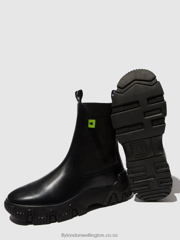 Women Fly London TUNDER BLACK Chelsea Ankle Boots FATY885 0B6X4159