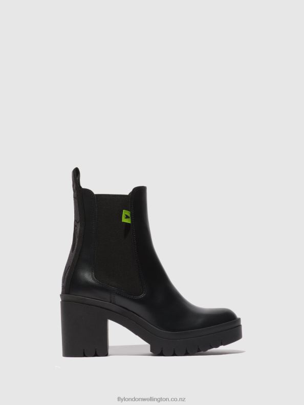 Women Fly London TUNDER BLACK Chelsea Ankle Boots TAJE883 0B6X4164