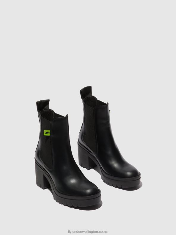 Women Fly London TUNDER BLACK Chelsea Ankle Boots TAJE883 0B6X4164