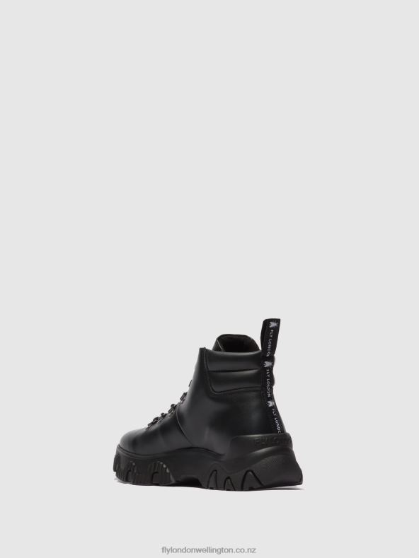 Women Fly London TUNDER BLACK Lace-up Ankle Boots FIGA887 0B6X4166