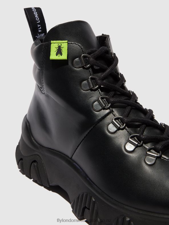 Women Fly London TUNDER BLACK Lace-up Ankle Boots FIGA887 0B6X4166