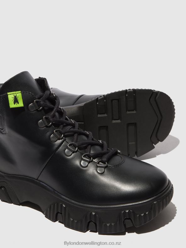 Women Fly London TUNDER BLACK Lace-up Ankle Boots FIGA887 0B6X4166