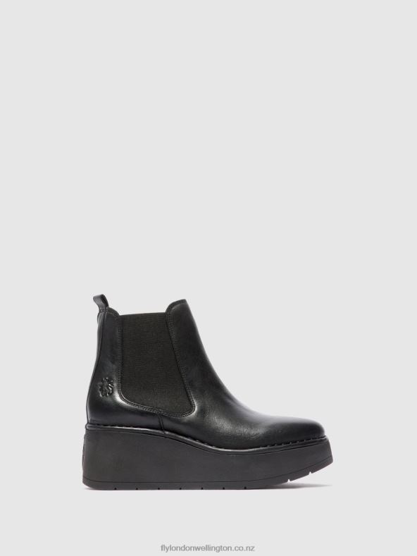 Women Fly London VERONA BLACK Chelsea Ankle Boots HAMA238 0B6X4225