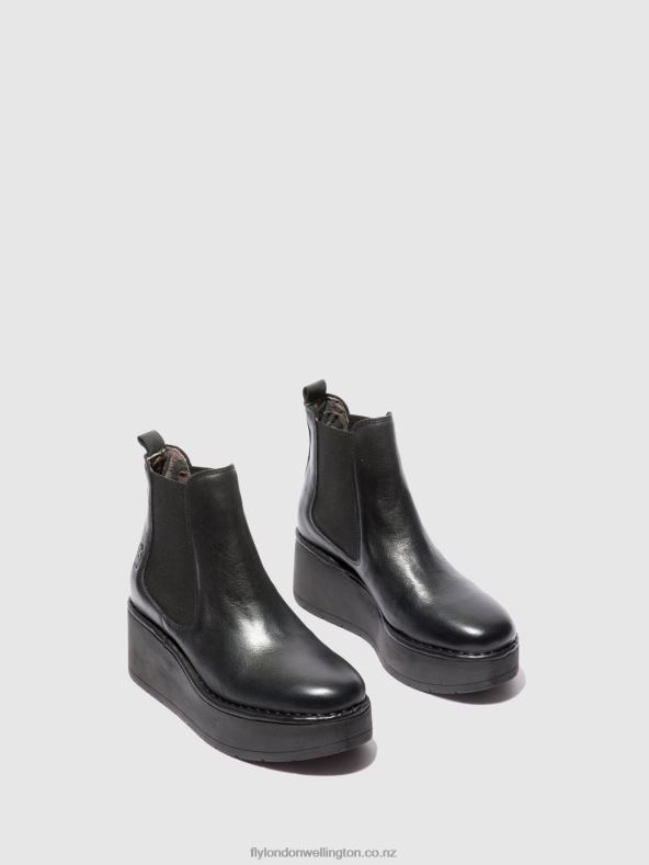 Women Fly London VERONA BLACK Chelsea Ankle Boots HAMA238 0B6X4225