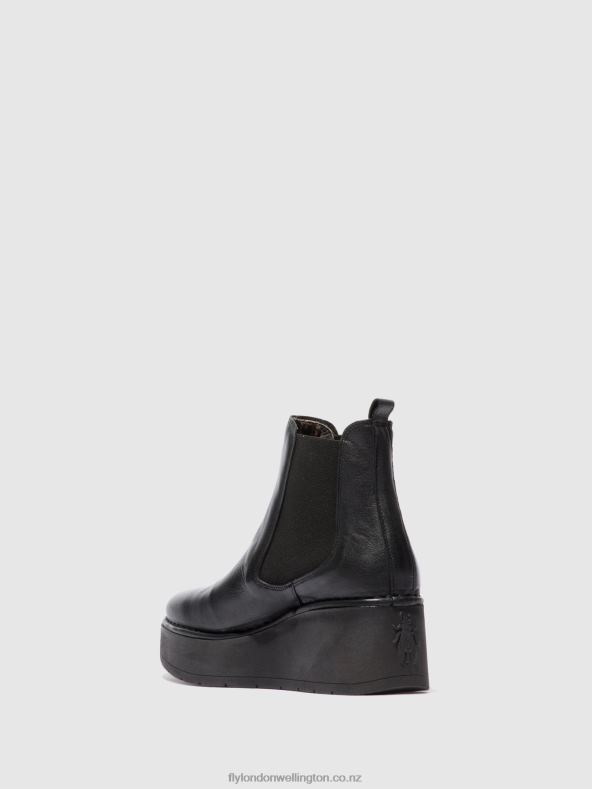 Women Fly London VERONA BLACK Chelsea Ankle Boots HAMA238 0B6X4225