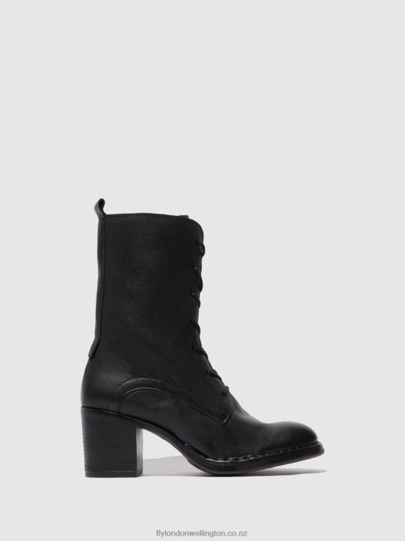Women Fly London VERONA BLACK Lace-up Ankle Boots BLYA070 0B6X4208