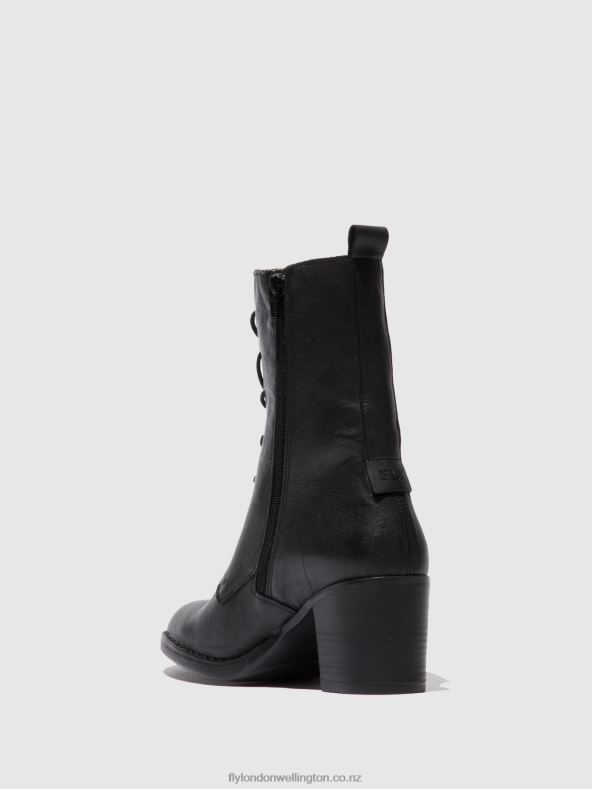 Women Fly London VERONA BLACK Lace-up Ankle Boots BLYA070 0B6X4208