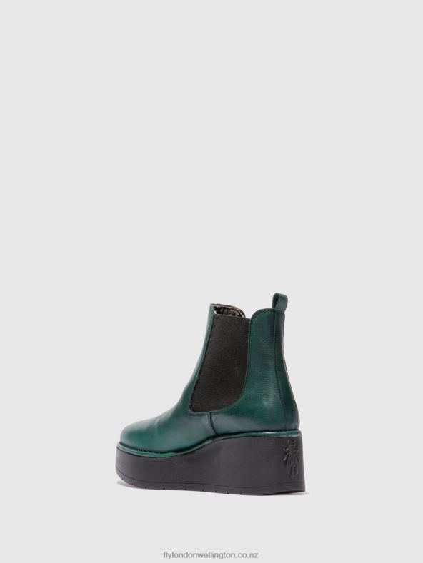 Women Fly London VERONA GREEN FOREST Chelsea Ankle Boots HAMA238 0B6X4226