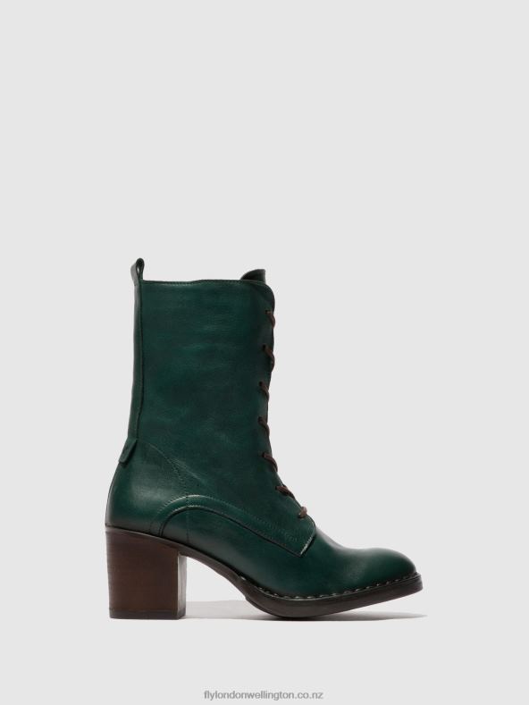 Women Fly London VERONA GREEN FOREST Lace-up Ankle Boots BLYA070 0B6X4209
