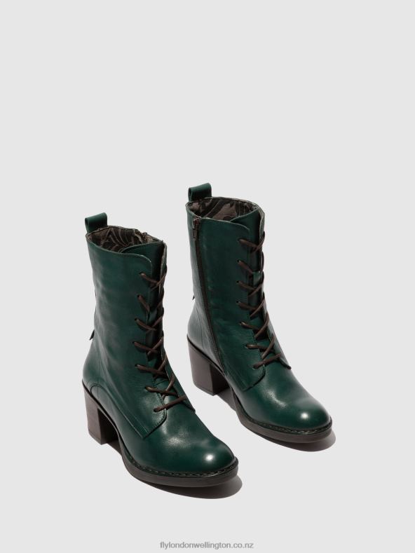 Women Fly London VERONA GREEN FOREST Lace-up Ankle Boots BLYA070 0B6X4209