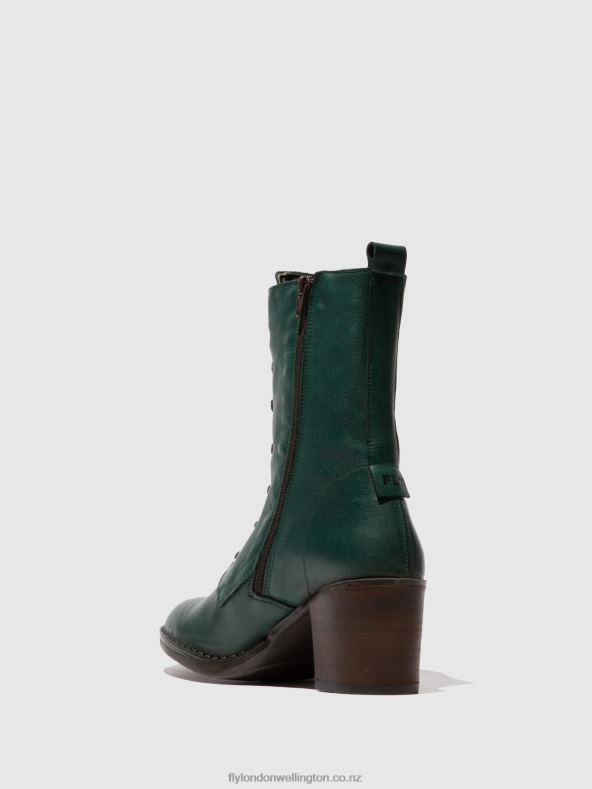 Women Fly London VERONA GREEN FOREST Lace-up Ankle Boots BLYA070 0B6X4209