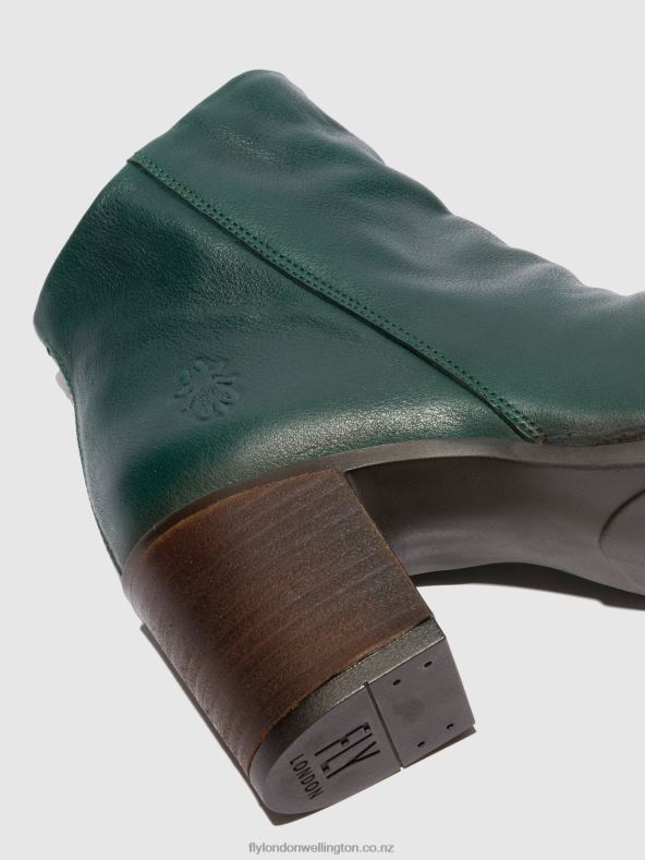 Women Fly London VERONA GREEN FOREST Zip Up Ankle Boots BELL061 0B6X4186