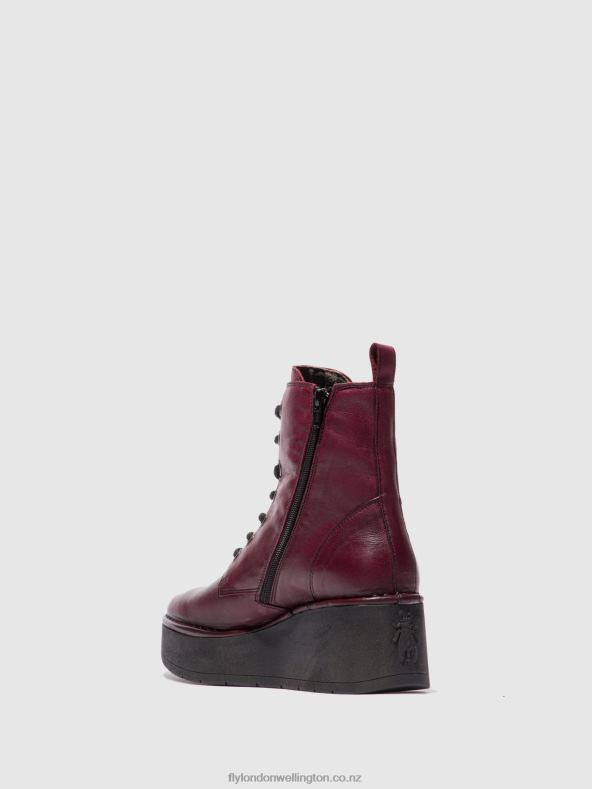 Women Fly London VERONA WINE Lace-up Ankle Boots HEPE239 0B6X4201