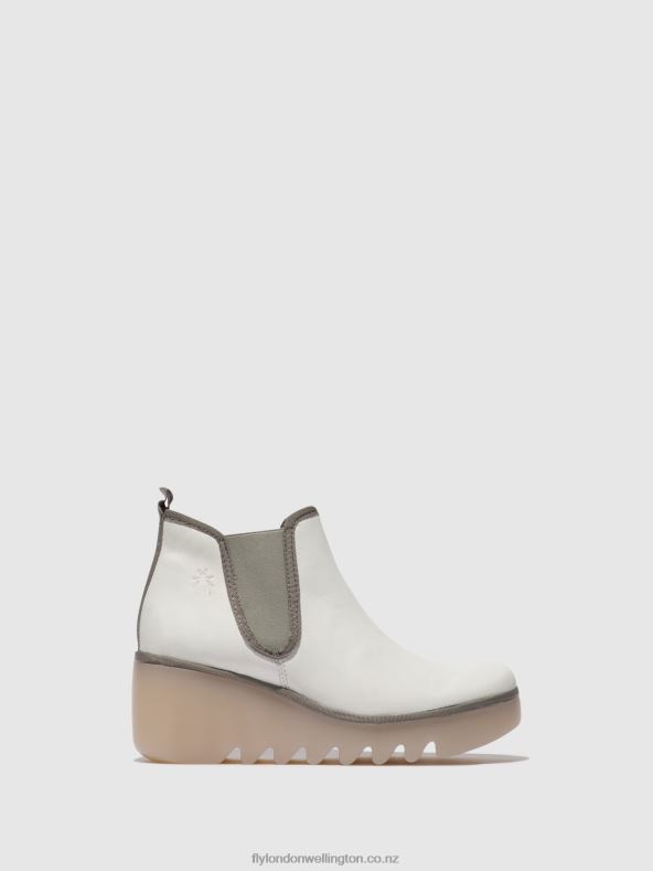 Women Fly London WHITE (MILKY SOLE) Chelsea Ankle Boots BYNE349 0B6X4144