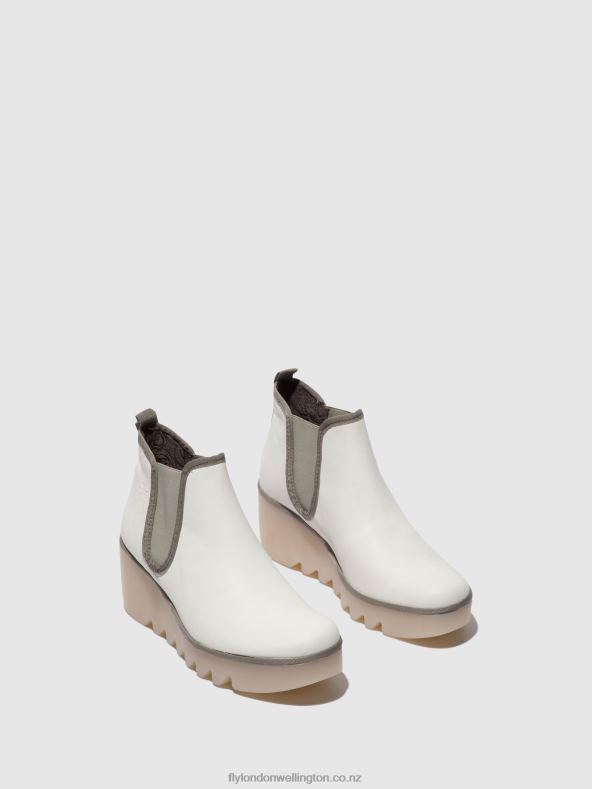 Women Fly London WHITE (MILKY SOLE) Chelsea Ankle Boots BYNE349 0B6X4144
