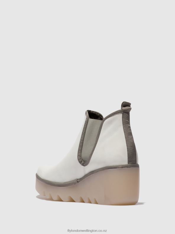 Women Fly London WHITE (MILKY SOLE) Chelsea Ankle Boots BYNE349 0B6X4144