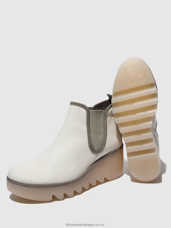 Women Fly London WHITE (MILKY SOLE) Chelsea Ankle Boots BYNE349 0B6X4144