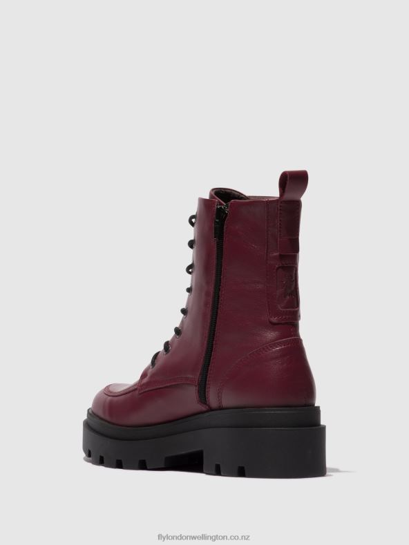 Women Fly London WINE Lace-up Ankle Boots JAYE878 0B6X497