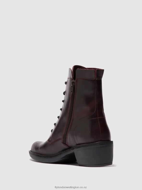 Women Fly London WINE Lace-up Ankle Boots MILU044 0B6X4100