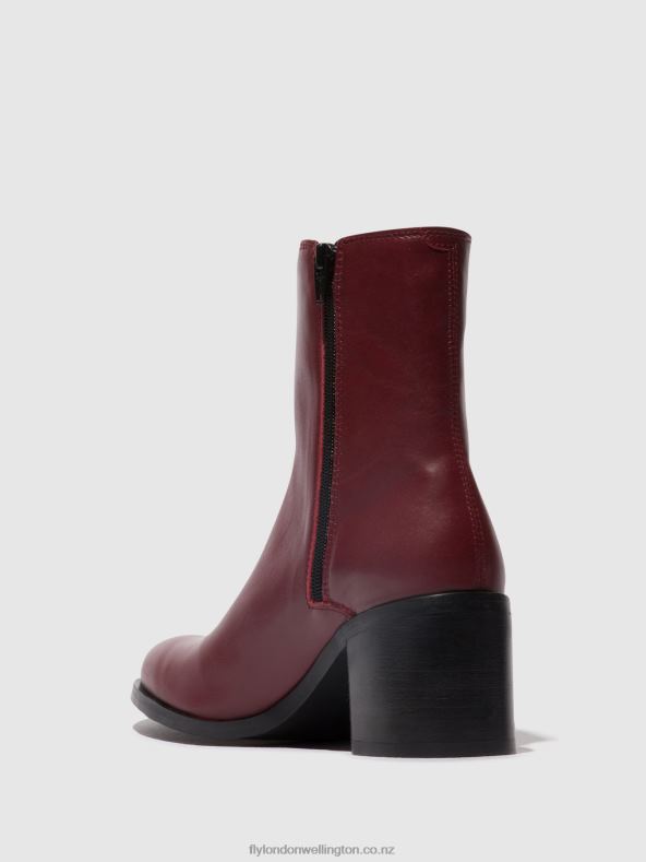 Women Fly London WINE Zip Up Ankle Boots AMEL913 0B6X472