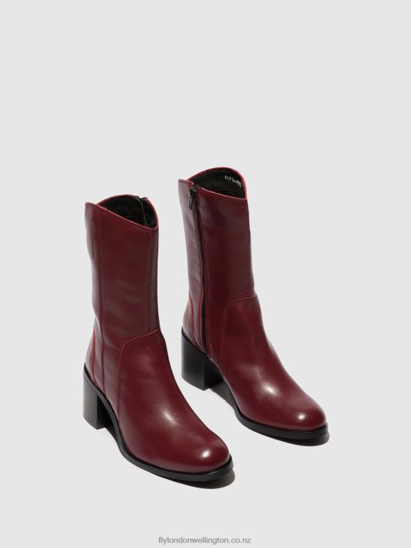 Women Fly London WINE Zip Up Ankle Boots ASTA914 0B6X475