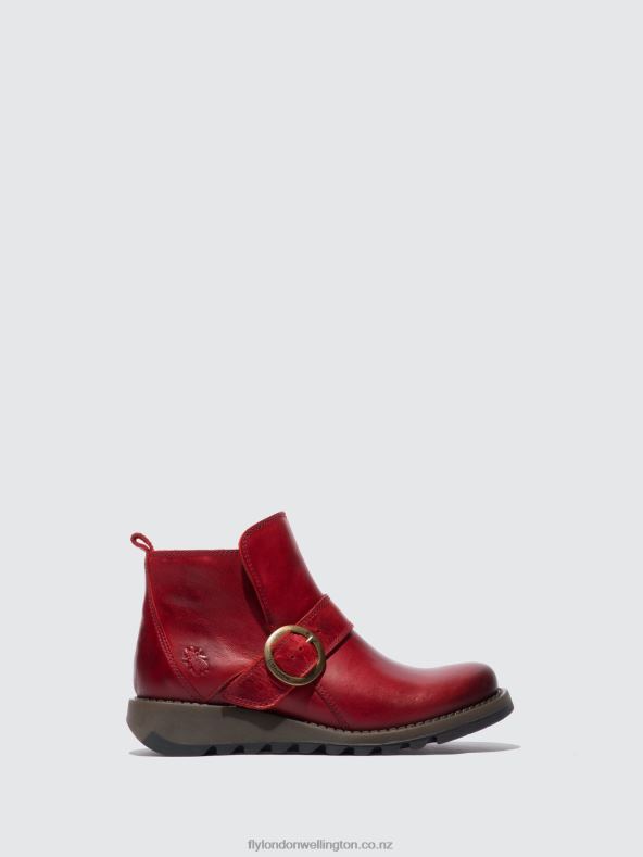 Women Fly London RUG RED Buckle Boots SIAS812 0B6X4336