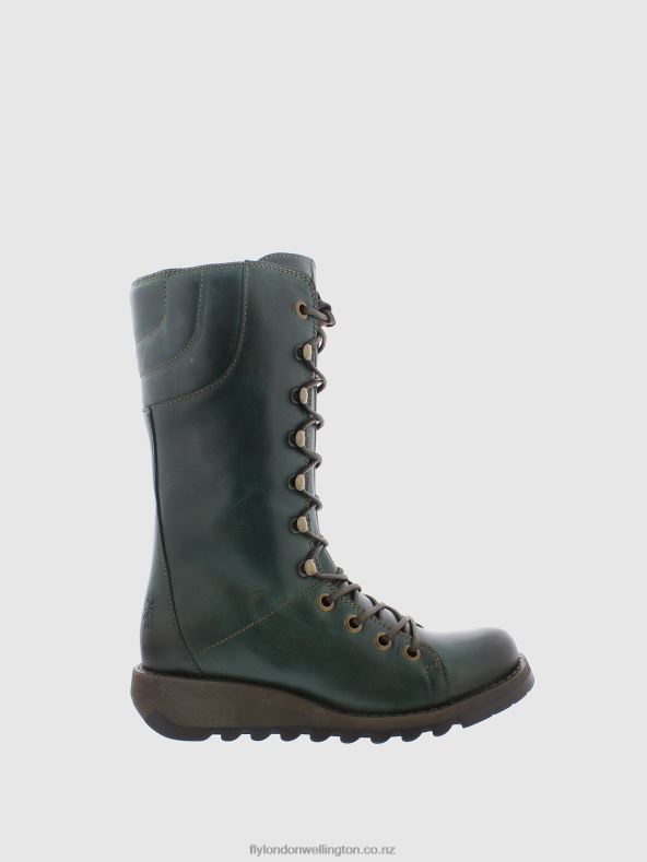 Women Fly London Green Lace-up Boots 0B6X4288