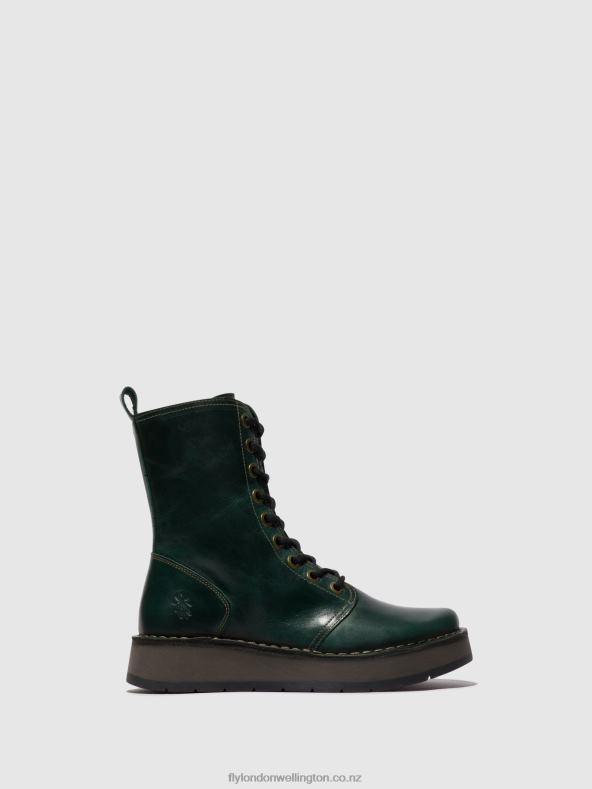 Women Fly London PETROL Lace-up Boots RAMI043 0B6X4290