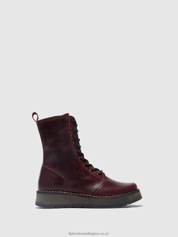 Women Fly London PURPLE Lace-up Boots RAMI043 0B6X4291