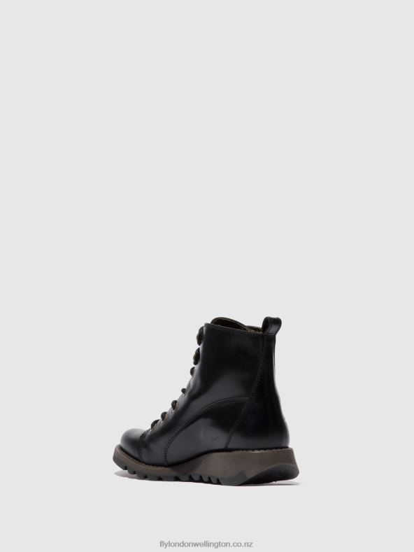 Women Fly London RUG BLACK Lace-up Boots SORE813 0B6X4330