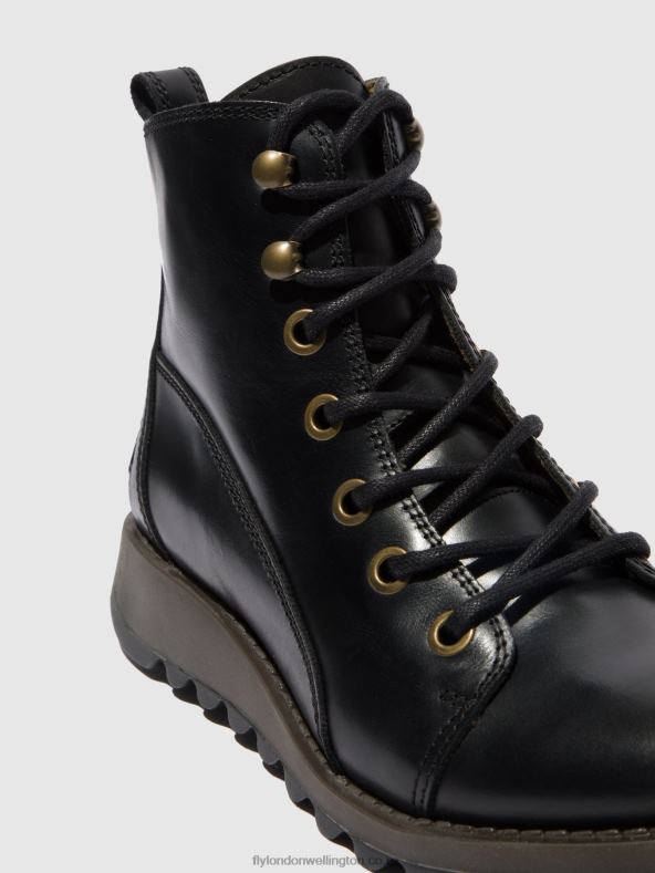 Women Fly London RUG BLACK Lace-up Boots SORE813 0B6X4330