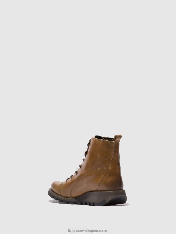 Women Fly London RUG CAMEL Lace-up Boots SORE813 0B6X4331