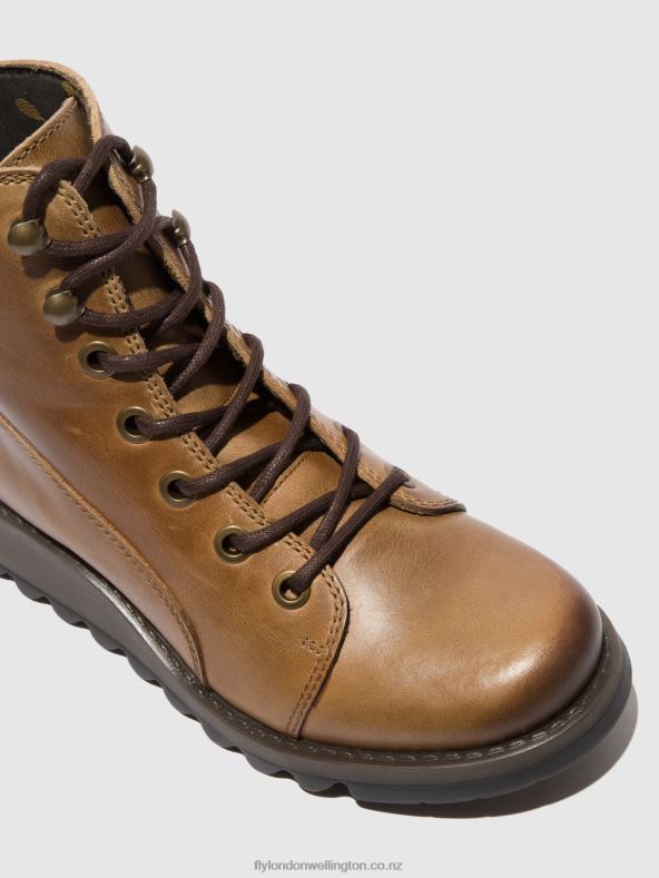 Women Fly London RUG CAMEL Lace-up Boots SORE813 0B6X4331