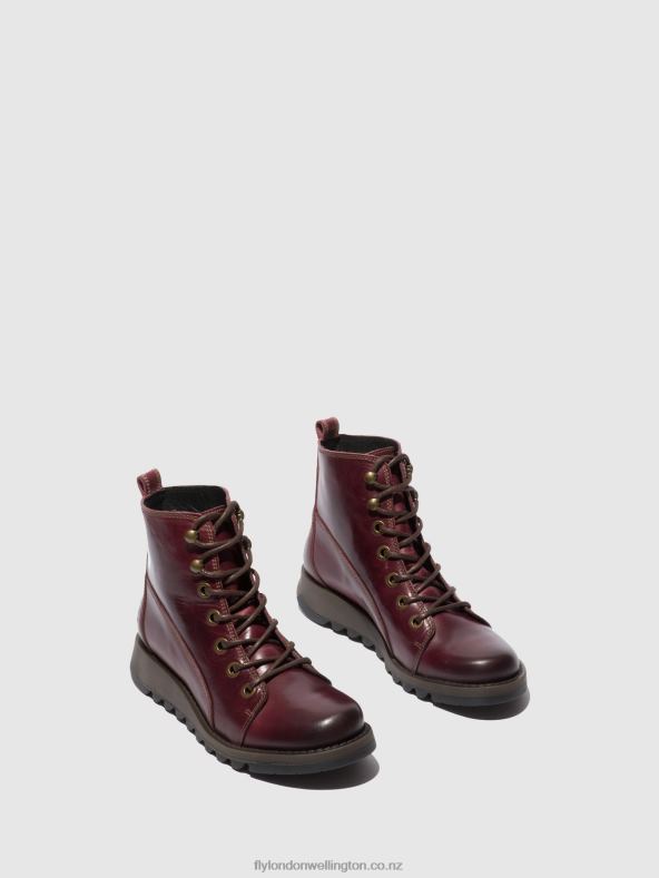 Women Fly London RUG PURPLE Lace-up Boots SORE813 0B6X4328