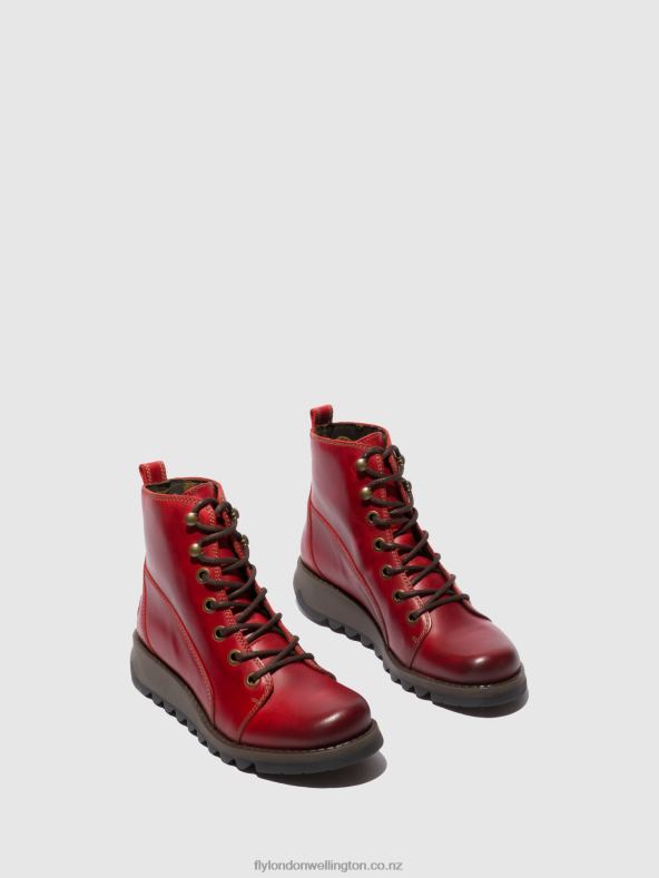 Women Fly London RUG RED Lace-up Boots SORE813 0B6X4329