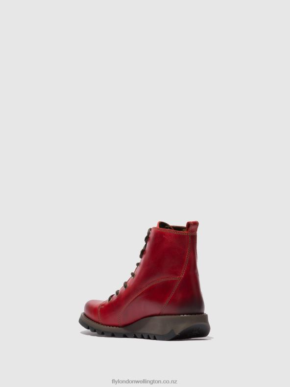 Women Fly London RUG RED Lace-up Boots SORE813 0B6X4329